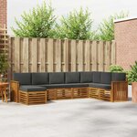 vidaXL Ensemble de canapés d'extérieur 8 pc Naturel et Anthracite