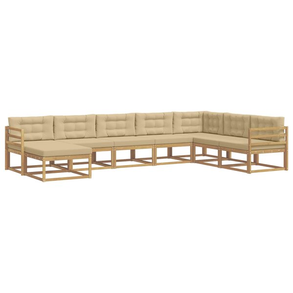 vidaXL Ensemble de canapés d'extérieur 8 pc Blanc et Beige
