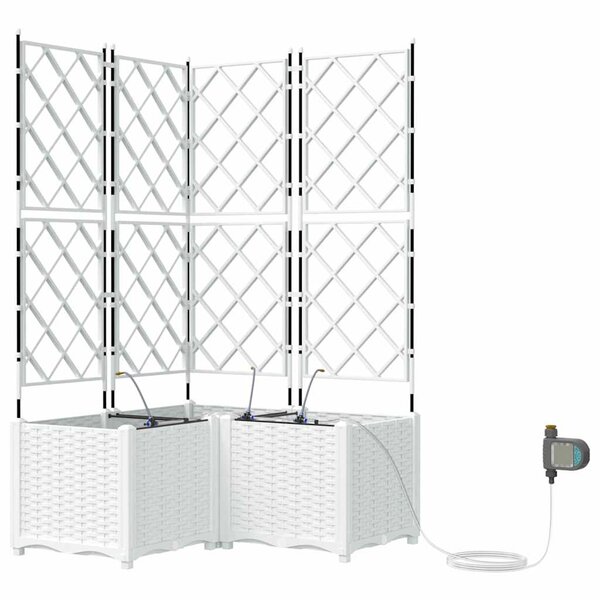 vidaXL Pots de jardin Blanc 80 x 80 x 142 cm Acier