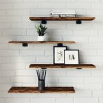 vidaXL Étagères murales 4 Pièces chêne fumé 60x20x1 5cm bois d'ingénierie