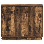 Buffet vidaXL avec éclairage LED en chêne fumé 90x32x75 cm en bois d'ingénierie