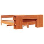 vidaXL Lit bibliothèque sans matelas cire marron 180x200 cm pin massif