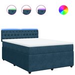 vidaXL Sommier à lattes de lit et matelas bleu 160x200 cm velours