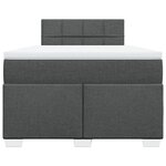 vidaXL Sommier à lattes de lit avec matelas gris foncé 120x190cm tissu