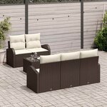 vidaXL Ensemble de canapé de jardin Marron 55 x 55 x 37 cm polyrotin
