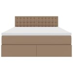 vidaXL Lit avec rangement et LED avec matelas Cappuccino 140 x 200 cm