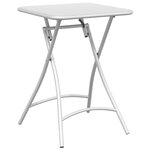 Table de jardin pliable vidaXL Blanche 55x55x73 cm Acier