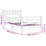 vidaXL Cadre de lit sans matelas blanc bois massif