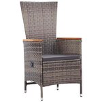 vidaXL Ensemble de salle à manger pour jardin avec coussin 9 Pièces Gris