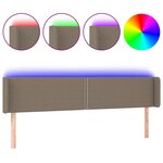 vidaXL Tête de lit à LED Taupe 163x16x78/88 cm Tissu