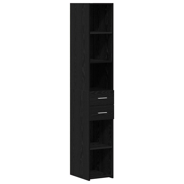 vidaXL Highboard Chêne Noir 30x42 5x185 cm Bois d'ingénierie