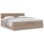 VidaXL Cadre de lit ottoman et matelas cappuccino 160x200cm similicuir