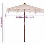 vidaXL Parasol Macramé Crème 252.5 x 252.5 x 260 cm