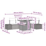vidaXL Ensemble de canapé de jardin 6 Pièces Noir Poly rotin