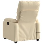 vidaXL Fauteuil inclinable de massage électrique crème tissu