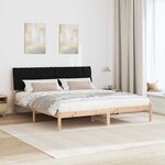 vidaXL Cadre de lit avec tête de lit rembourrée Marron 180 x 200 cm