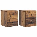 vidaXL Cabinet de chevet mural 2 pc Bois ancien 34 5 x 33 x 40 cm