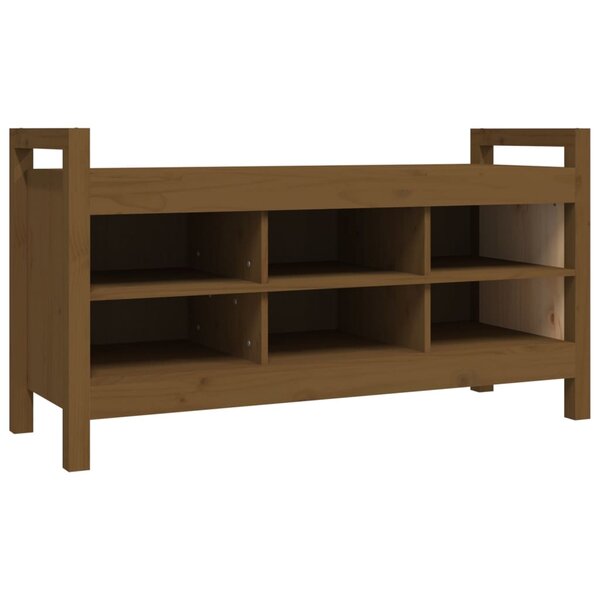 vidaXL Banc d'entrée Marron miel 110x40x60 cm Bois de pin massif