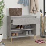 vidaXL Armoire à chaussures Gris béton 70x36x60 cm Bois d'ingénierie