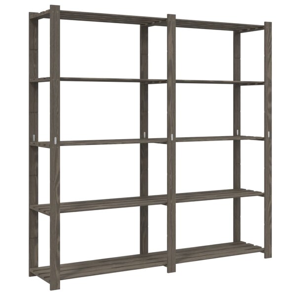 vidaXL Support de rangement à 5 niveaux gris 170x38x170 cm bois de pin