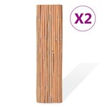 vidaXL Clôtures en bambou 2 Pièces 100x400 cm