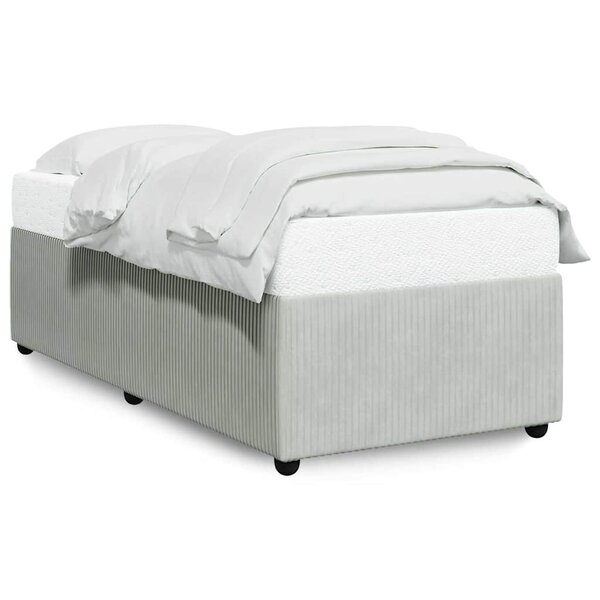 vidaXL Cadre de lit sans matelas gris clair 90x190 cm velours