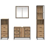 vidaXL Ensemble de mobilier de salle de bain 4 Pièces chêne artisanal