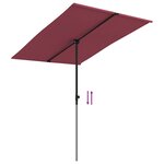 vidaXL Parasol de jardin et mât en aluminium 2x1 5 m rouge bordeaux