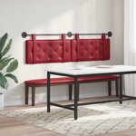 vidaXL Tête de lit suspendue Avec lumière LED Bordeaux Simili cuir