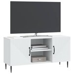 vidaXL Meuble TV Blanc 102 x 34 5 x 50 cm Bois d'ingénierie