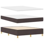 Lit Box Spring vidaXL avec Matelas - Brun Foncé  140x200 cm  Tissu