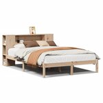 vidaXL Lit bibliothèque sans matelas 135x190 cm bois de pin massif