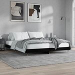 vidaXL Cadre de lit sans matelas noir 200x200 cm bois d'ingénierie