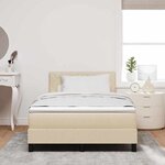 vidaXL Lit à ressorts avec coussin Crème 120 x 190 cm tissu