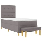 vidaXL Lit à ressorts avec coussin Taupe 200 x 100 cm tissu