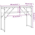 vidaXL Table console avec étagère chêne fumé 105x30x75 cm