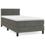 vidaXL Sommier à lattes de lit et matelas Gris foncé 90x190 cm Velours