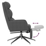 vidaXL Chaise de relaxation avec repose-pied Gris foncé Tissu