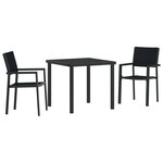 vidaXL Ensemble de salle à manger pour jardin 3 Pièces Noir Poly rotin