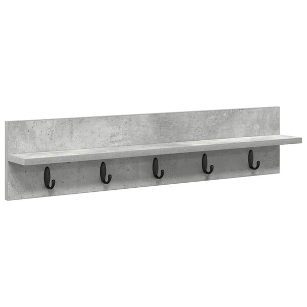 vidaXL Porte-manteau mural avec étagère Gris béton 80 x 10.5 x 18 cm