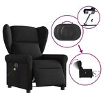 vidaXL Fauteuil de massage inclinable électrique Noir Tissu