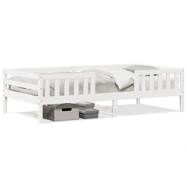 vidaXL Cadre de lit sans matelas blanc 75x190 cm bois de pin massif