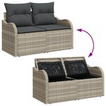 vidaXL Ensemble de Canapés de Jardin 10 pièces avec Coussins Gris clair Rotin synthétique