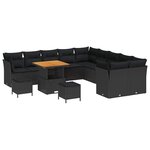 vidaXL Ensemble de canapé de jardin 13 Pièces Noir 80 x 80 x 71 cm