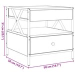 vidaXL Table basse avec LED Infinity chêne sonoma 50x50x51 cm