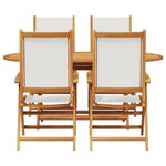 vidaXL Ensemble repas de jardin 5 pièces blanc crème en bois d'acacia