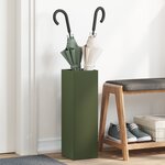 vidaXL Porte-parapluies Vert olive Métal Moyen Rangement