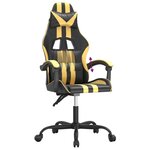 vidaXL Chaise de jeu Noir et doré Similicuir