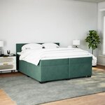 vidaXL Sommier à lattes de lit et matelas Vert foncé 200x200cm Velours