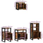 vidaXL Ensemble de mobilier de salle de bain avec étagère avec stockage avec porte 4 Pièces